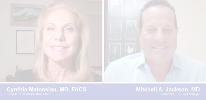 A screenshot of a video with Doctors Cynthia Matossian and Mitchell A. Jackson