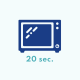 A microwave icon to indicate that the moist heat compress should be microwaved for 20 seconds